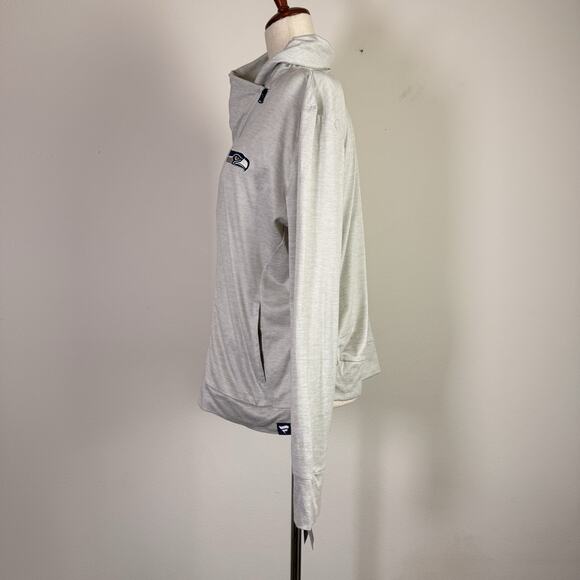 Fanatics Seattle Seahawks Longsleeve Zip Up Women's Large Grey Asymmetric NWT - Picture 2 of 14